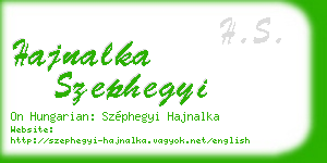 hajnalka szephegyi business card